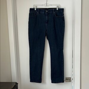 Chico's “Fabulously Slimming” Sz 2 (real size 12/14) Short dark blue denim jeans